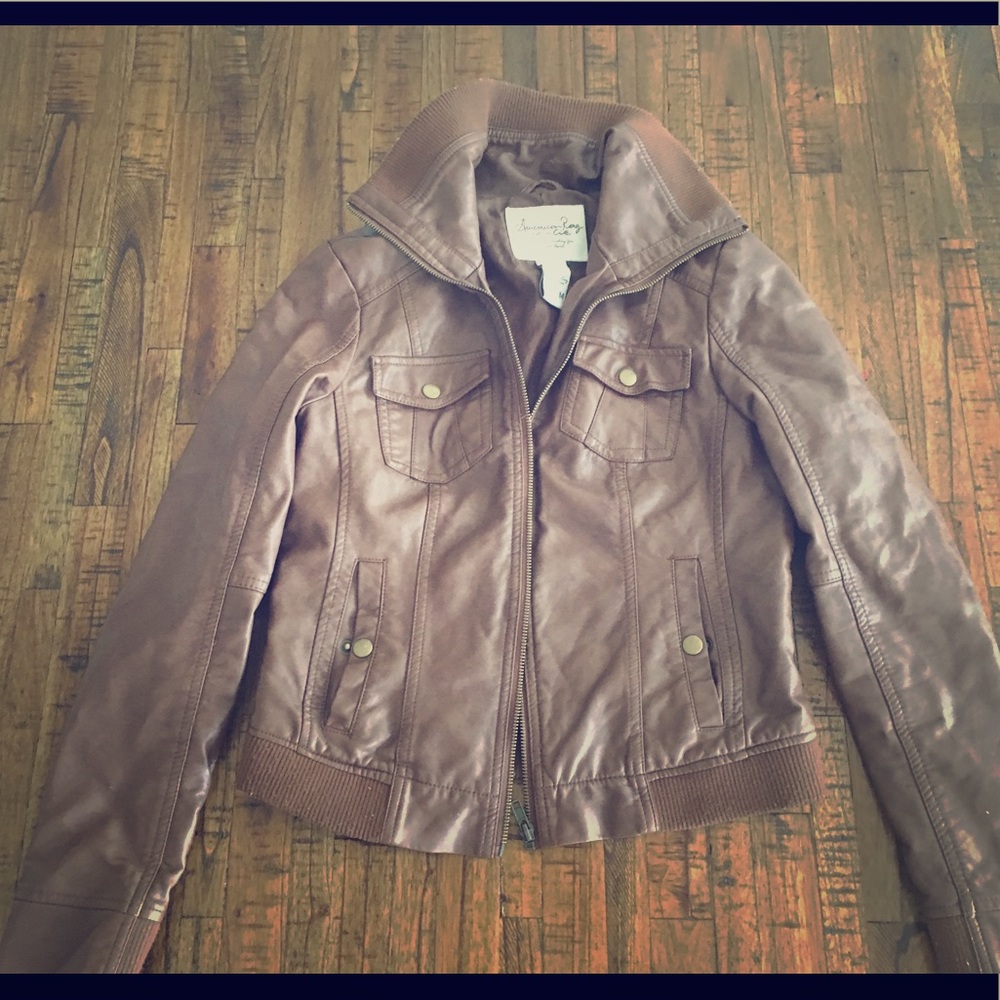American Rag Faux Leather Bomber Jacket